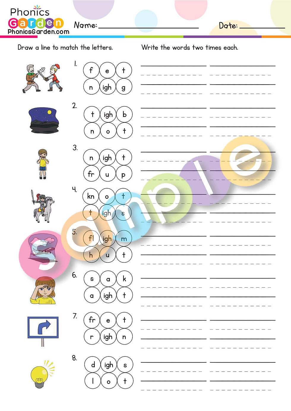 Thumbnail: IGHT | Pat-a-Word | Word Family Bundle | 85 Pages