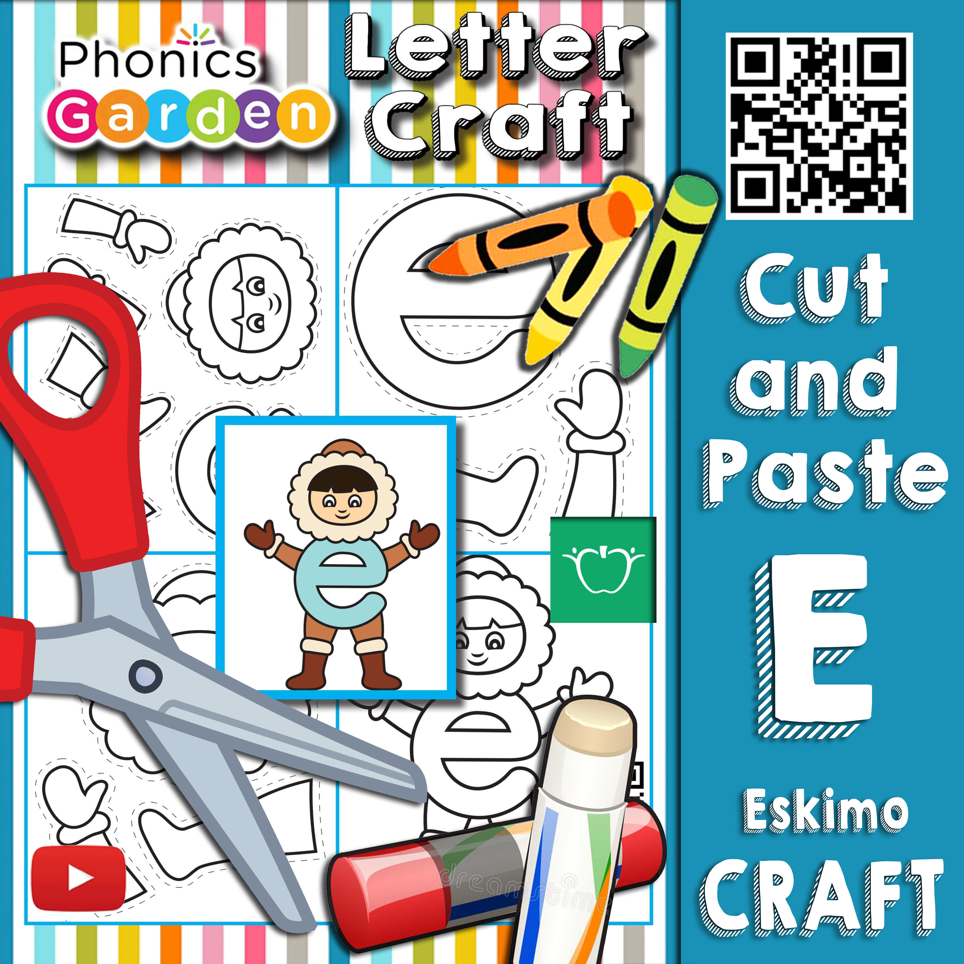 Ee | Letter Craft | eskimo | Lowercase e | 5 pages