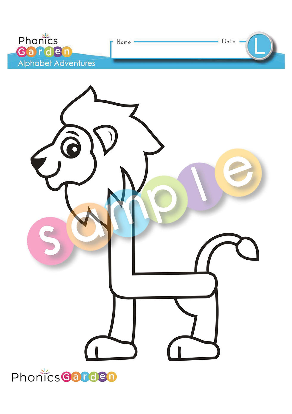 Thumbnail: Ll | Letter Craft | Lion | Uppercase L | 5 Pages
