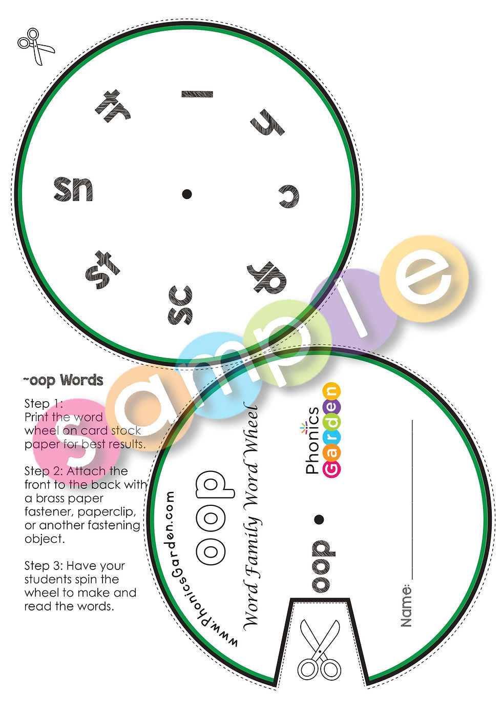 Thumbnail: OOP | Pat-a-Word | Word Family Word Wheel Bundle | 8 Pages