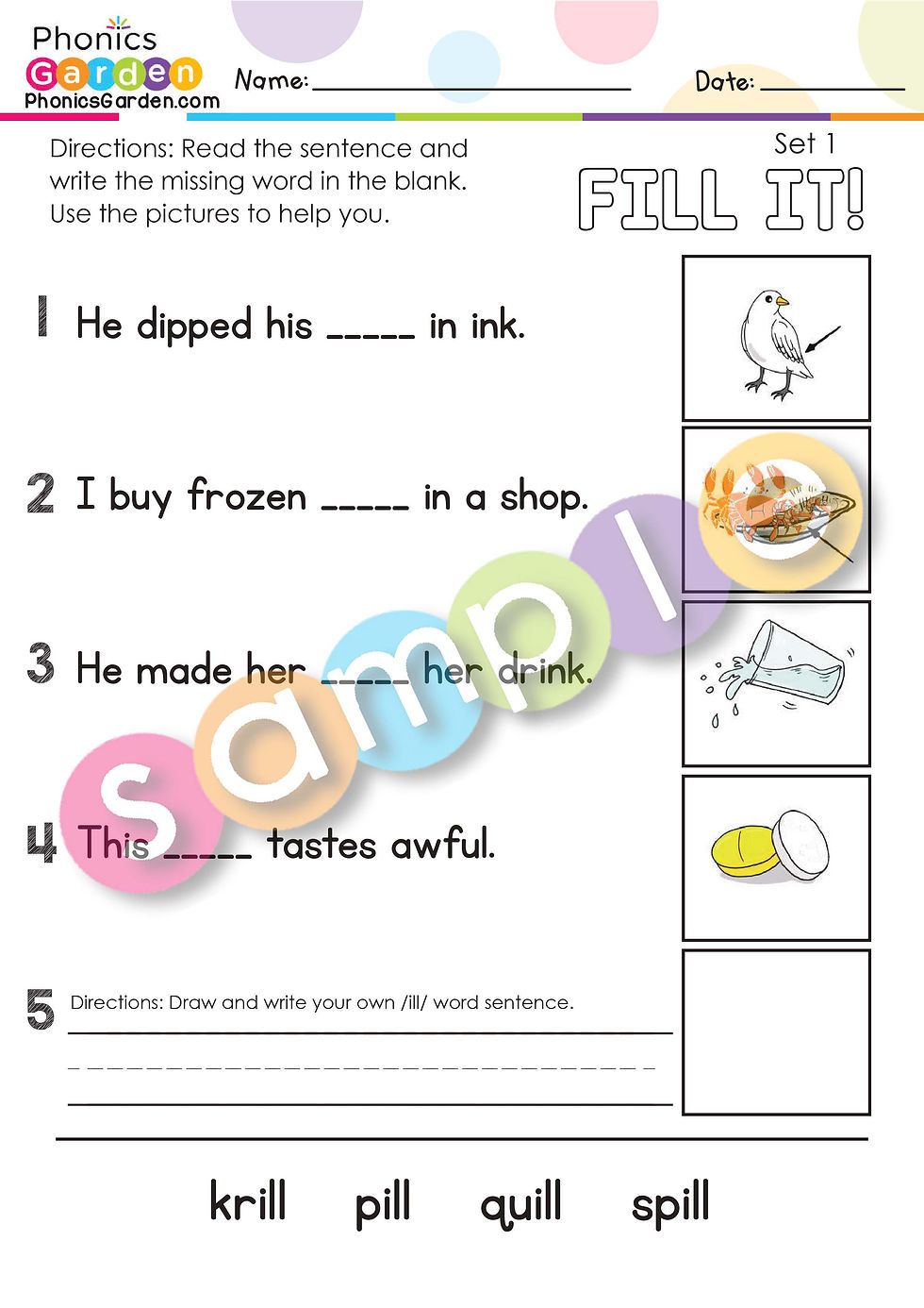 Thumbnail: ILL | #2 | Pat-a-Word | Word Family Bundle | 85 Pages