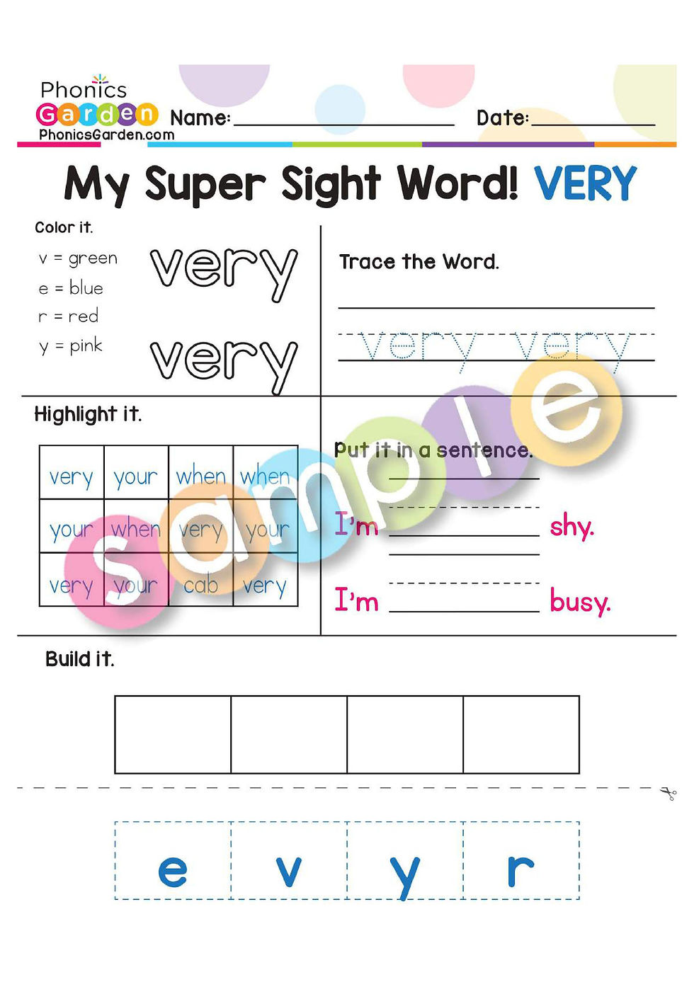Thumbnail: Sight Word "VERY" | Bundle | 20 Pages