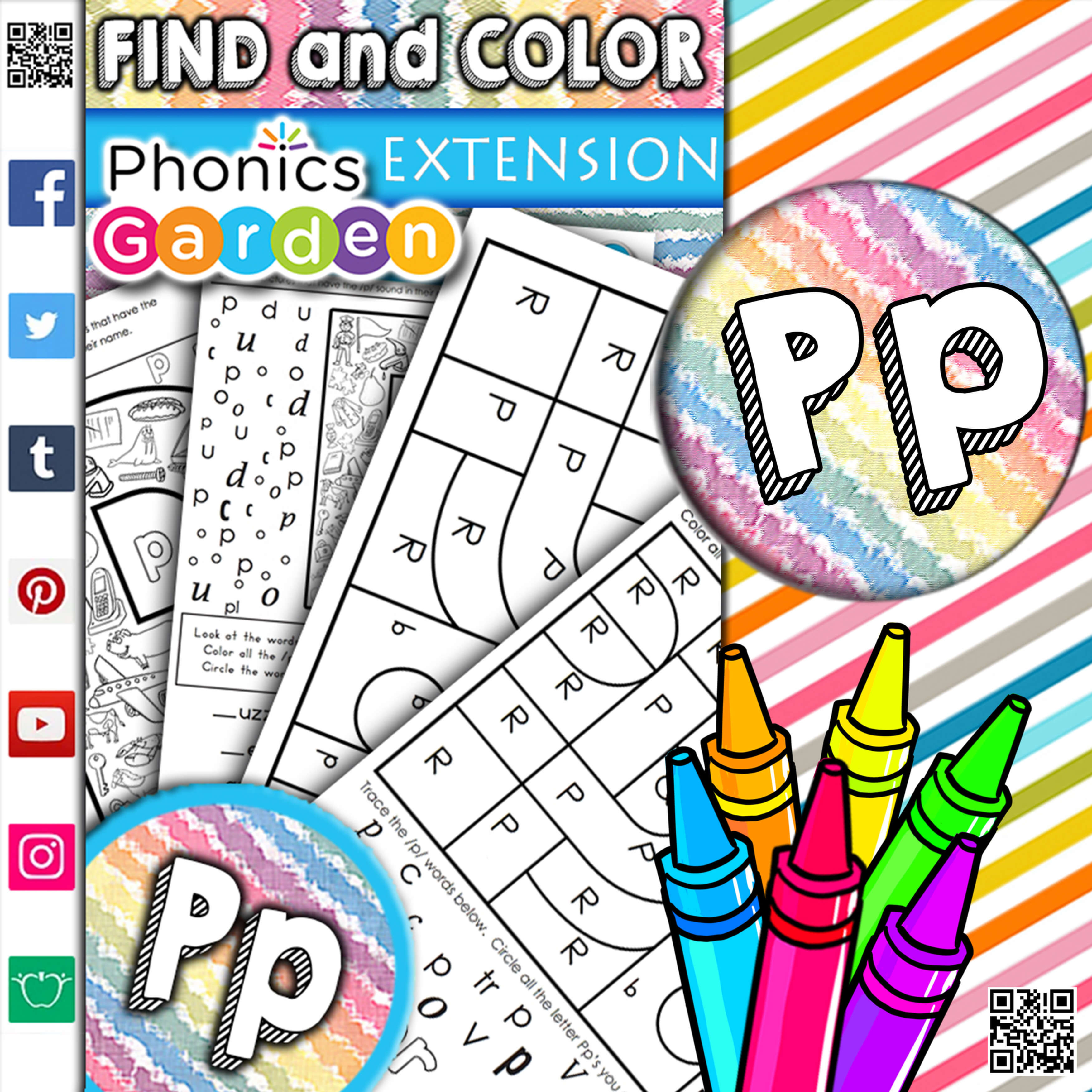 Pp | Alphabet Adventure Extension | Color and Learn | 4 Pages