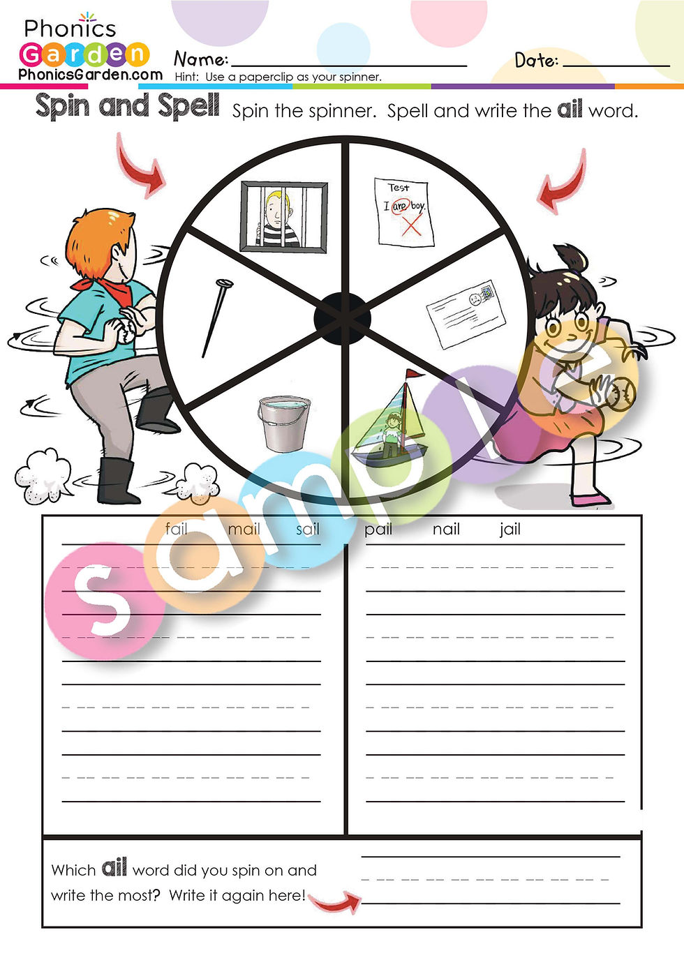 Thumbnail: AIL | Pat-a-Word | Word Family Bundle | 85 Pages