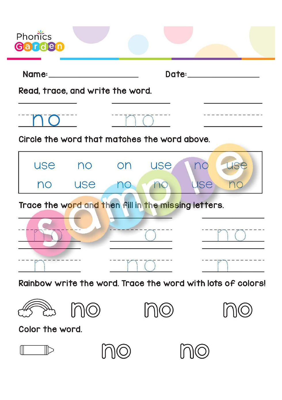 Thumbnail: Sight Word "NO" | Bundle | 20 Pages