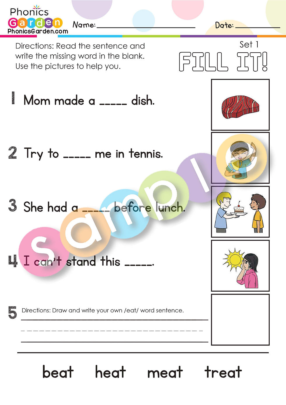 Thumbnail: EAT | Pat-a-Word | Word Family Bundle | 85 Pages