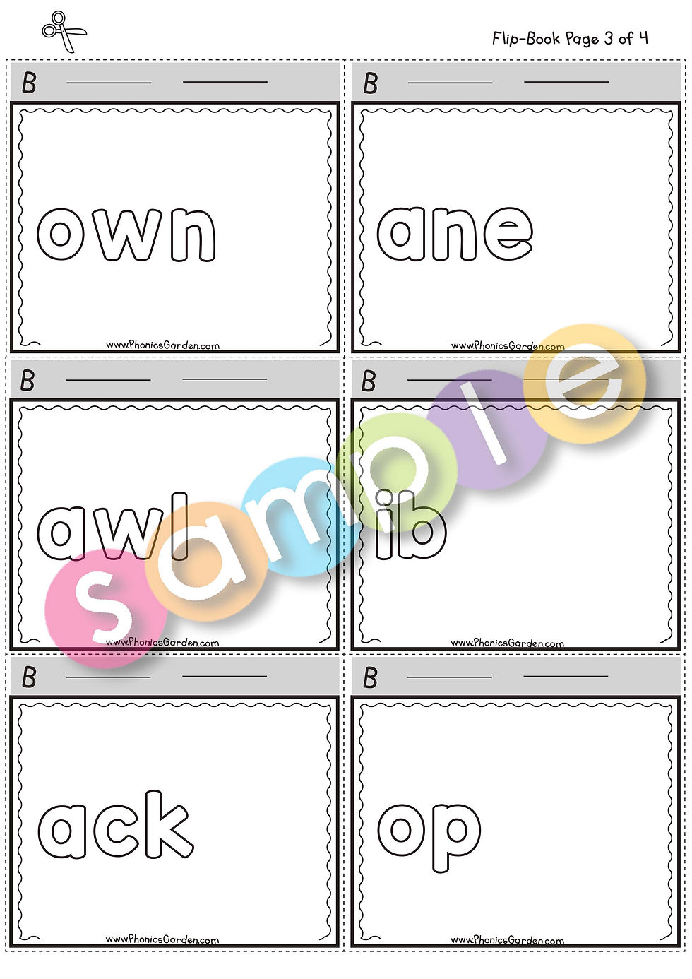 Thumbnail: CR-Blend | Pat-a-Word | R-Blends Flip-Book | 4 Pages
