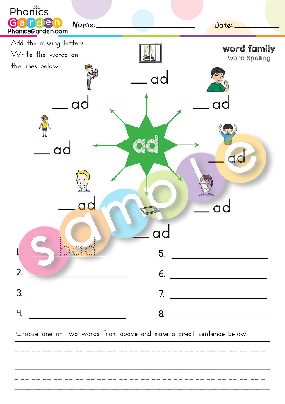 Thumbnail: AD | Pat-a-Word | Word Family Bundle | 85 Pages