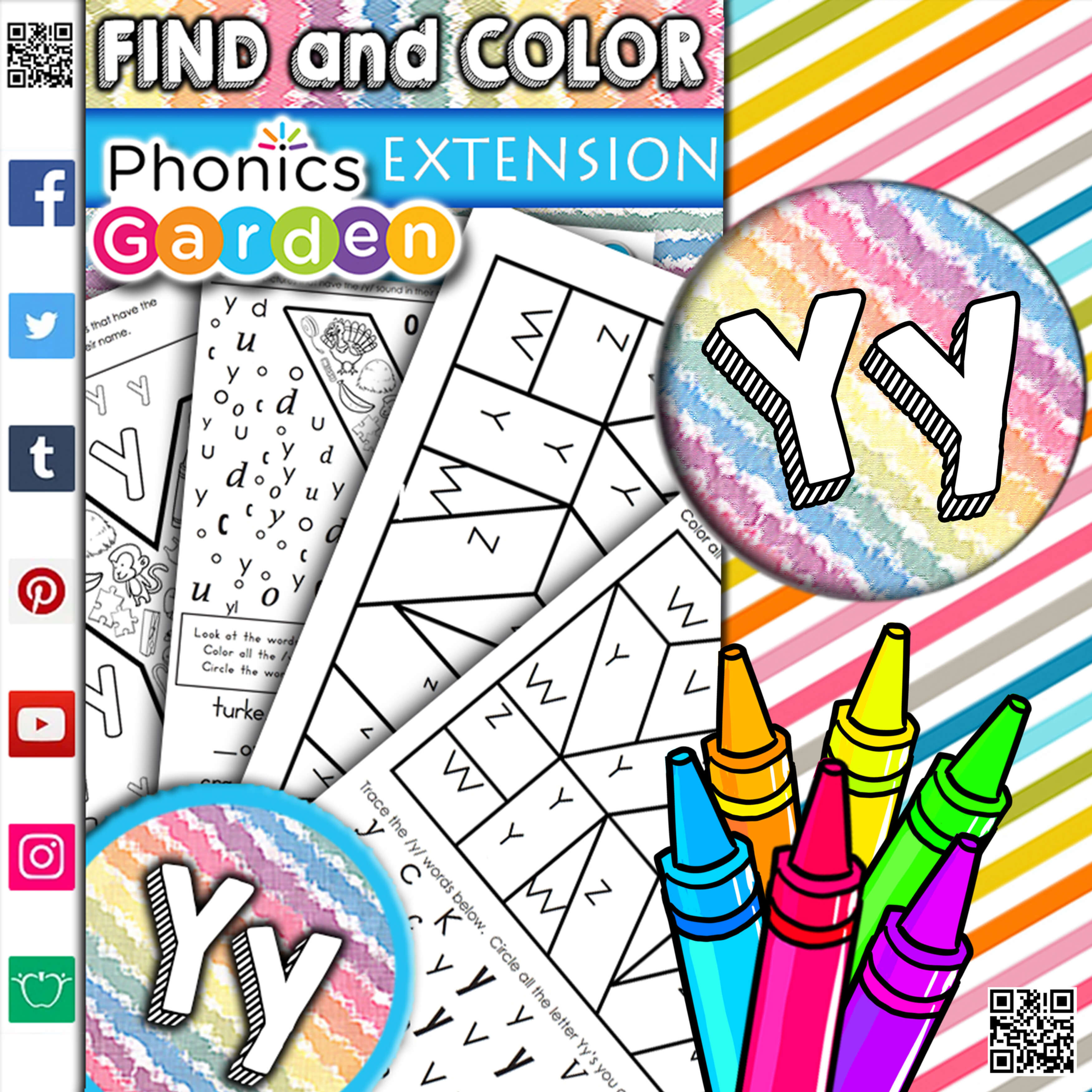 Yy | Alphabet Adventure Extension | Color and Learn | 4 Pages