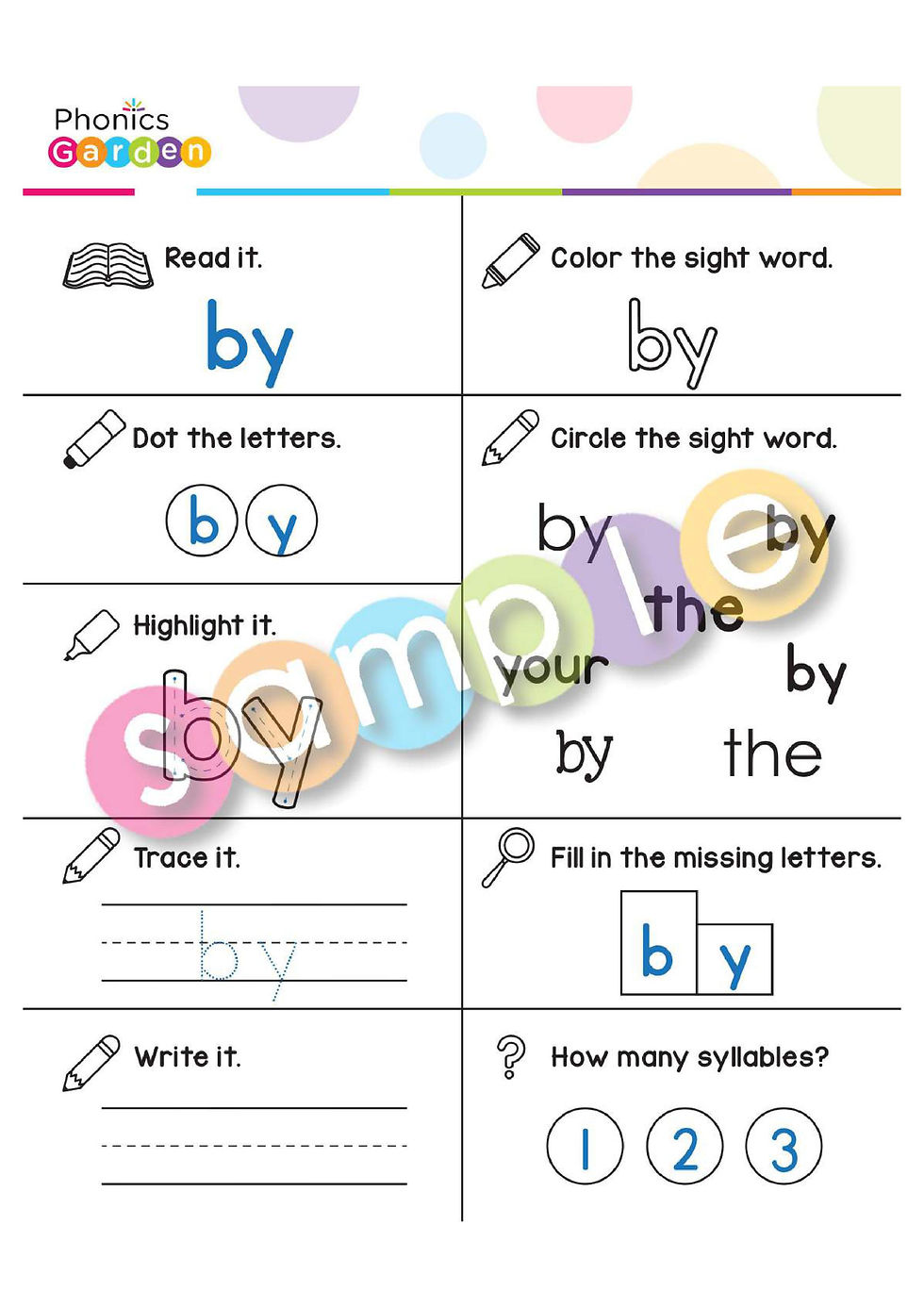Thumbnail: Sight Word "BY" | Bundle | 20 Pages