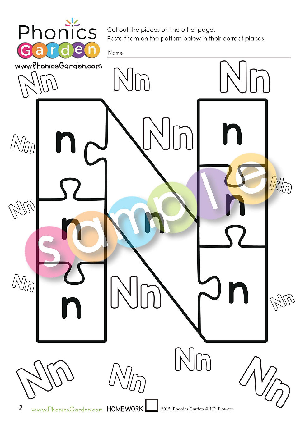 Thumbnail: Nn | Alphabet Puzzle | Multi-Level Worksheets | Cut & Paste | 8 Pages