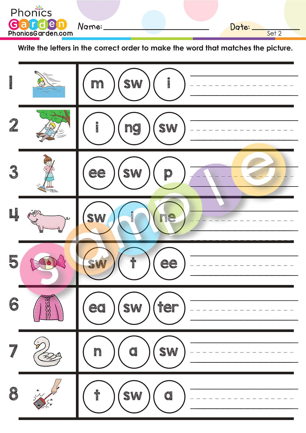 Thumbnail: SW-Blend | Pat-a-Word | S-Blends Bundle | 87 Pages