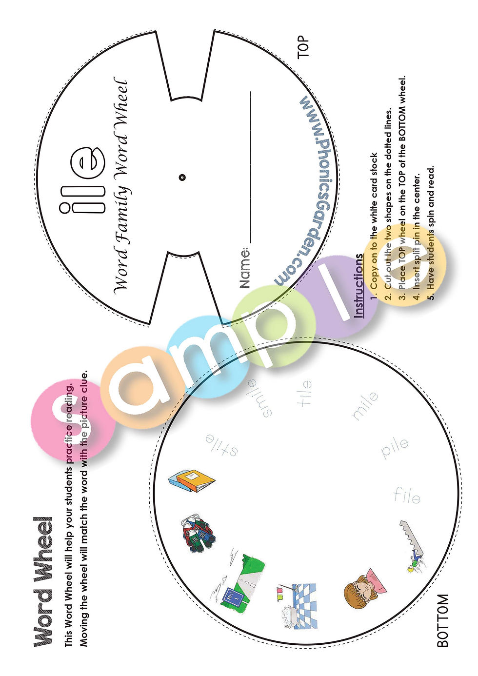 Thumbnail: ILE | Pat-a-Word | Word Family Word Wheel Bundle | 8 Pages