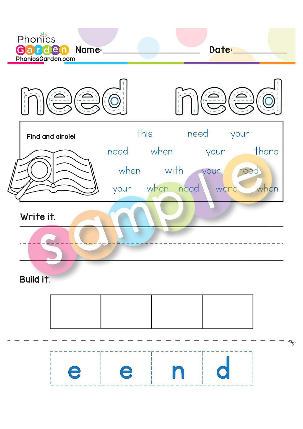 Thumbnail: Sight Word "NEED" | Bundle | 20 Pages