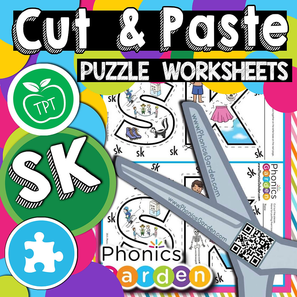 Thumbnail: S-Blend Alphabet Puzzle BUNDLE | Cut & Paste | 48 Pages | Phonics Garden