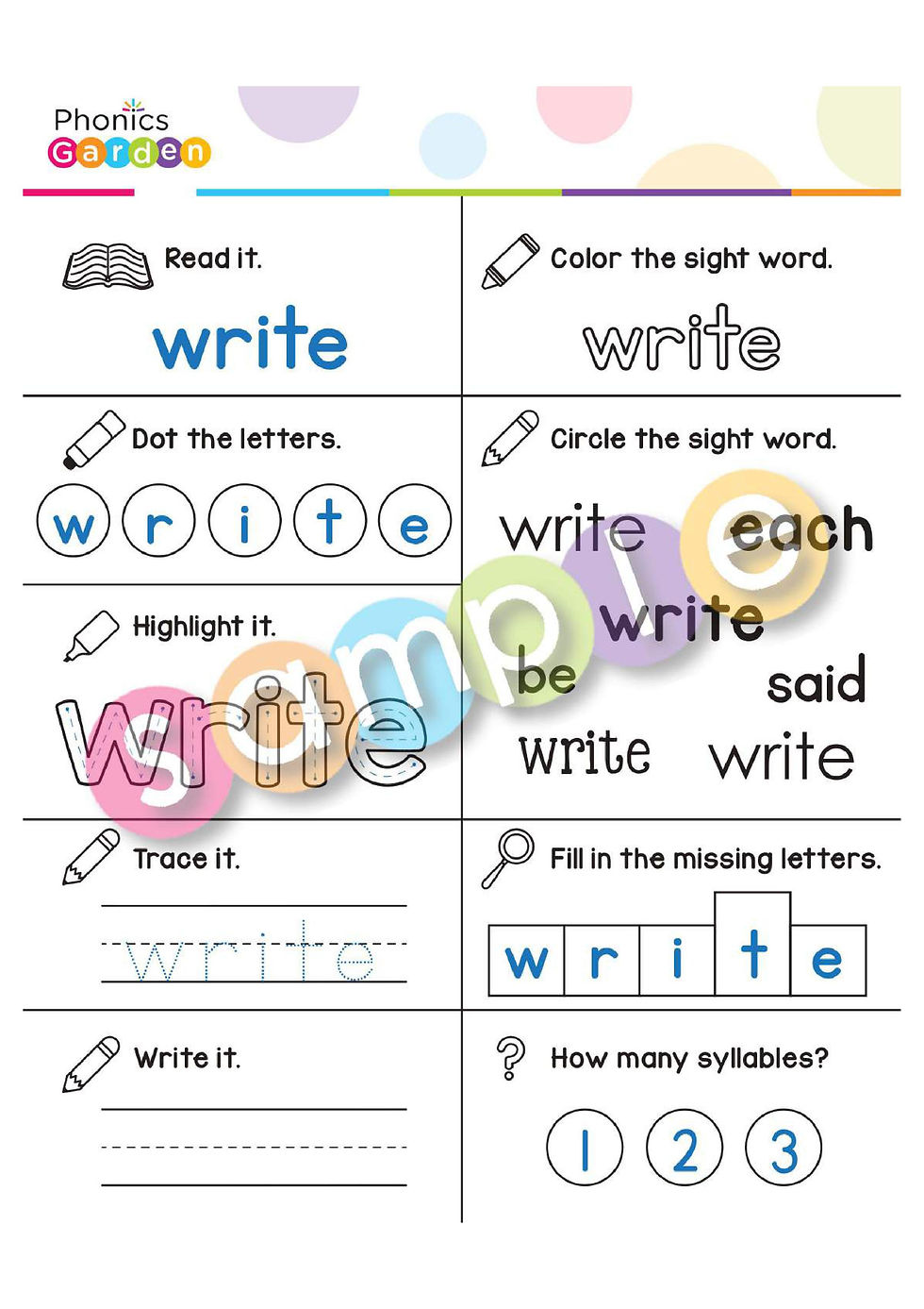 Thumbnail: Sight Word "WRITE" | Bundle | 20 Pages