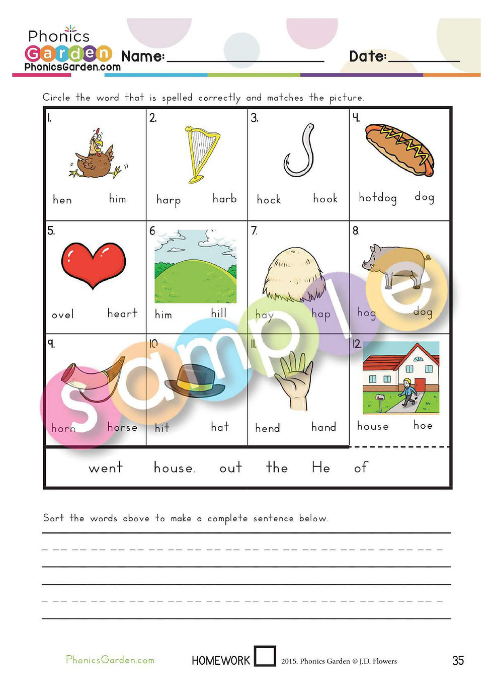 Thumbnail: Hh | Phonics | Spelling | Vocabulary | ORANGE | 11 Pages