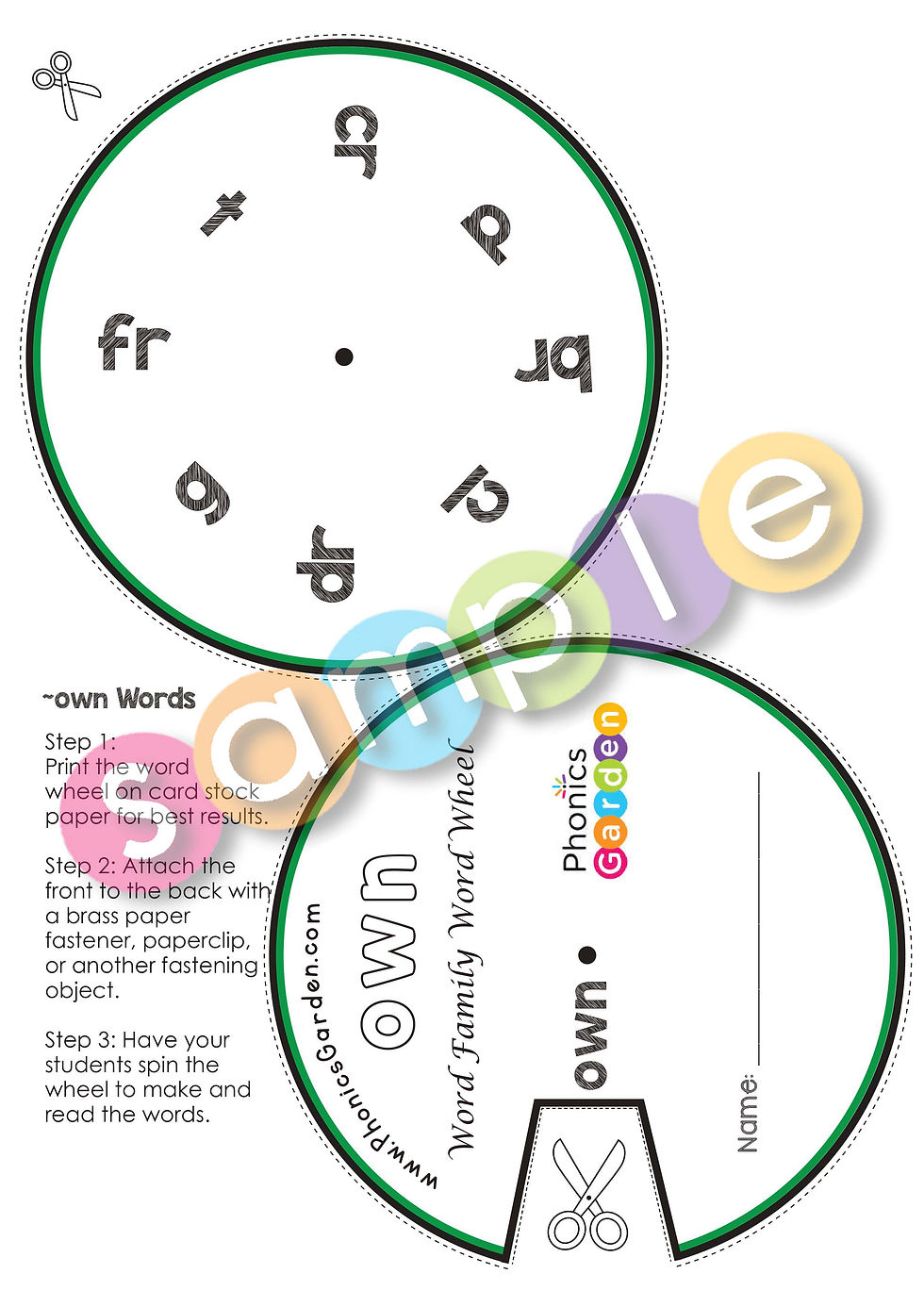 Thumbnail: OWN | Pat-a-Word | Word Family Word Wheel Bundle | 8 Pages