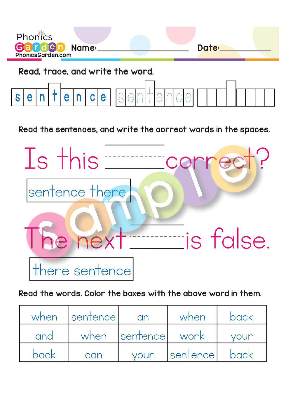Thumbnail: Sight Word "SENTENCE" | Bundle | 20 Pages