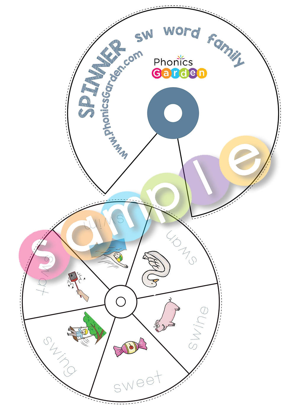 Thumbnail: SW-Blend | Pat-a-Word | S-Blends Word Wheel Bundle | 8 Pages