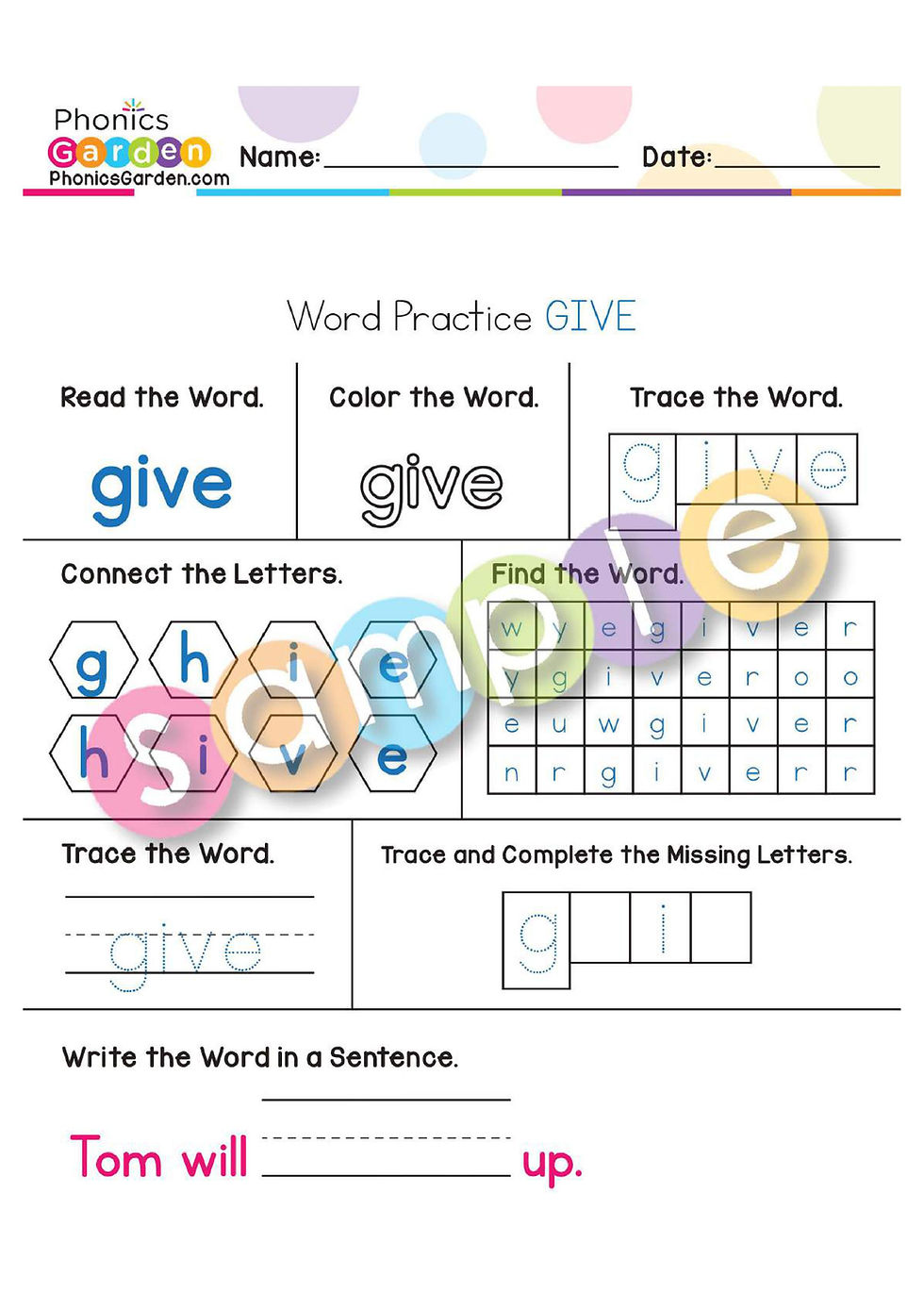 Thumbnail: Sight Word "GIVE" | Bundle | 20 Pages
