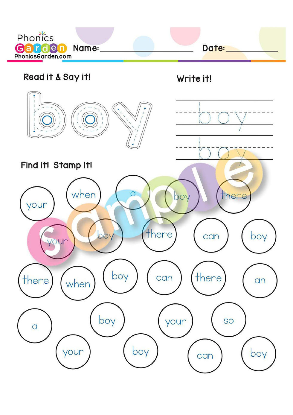 Thumbnail: Sight Word "BOY" | Bundle | 20 Pages