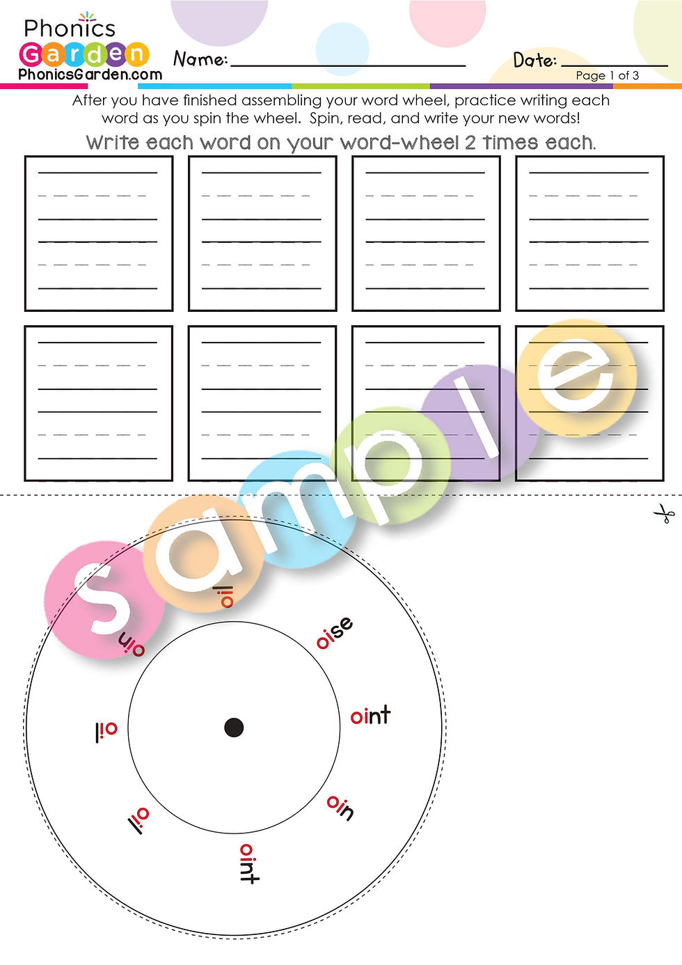 Thumbnail: OI | Pat-a-Word | Diphthong Word Wheel Bundle | 8 Pages