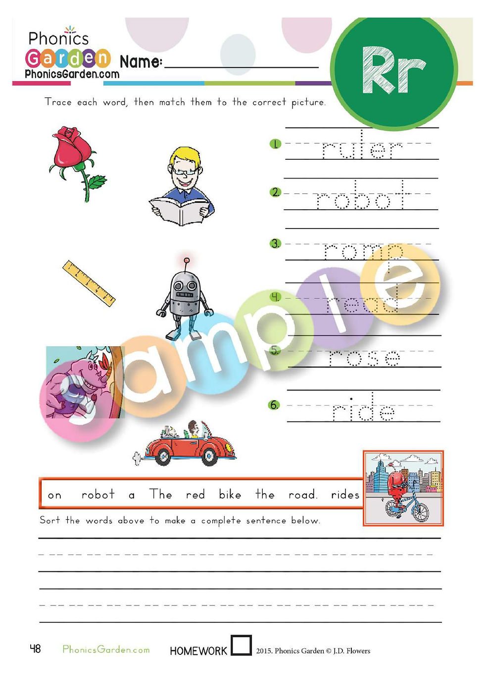 Thumbnail: Rr | Phonics | Spelling | Vocabulary | ORANGE | 13 Pages