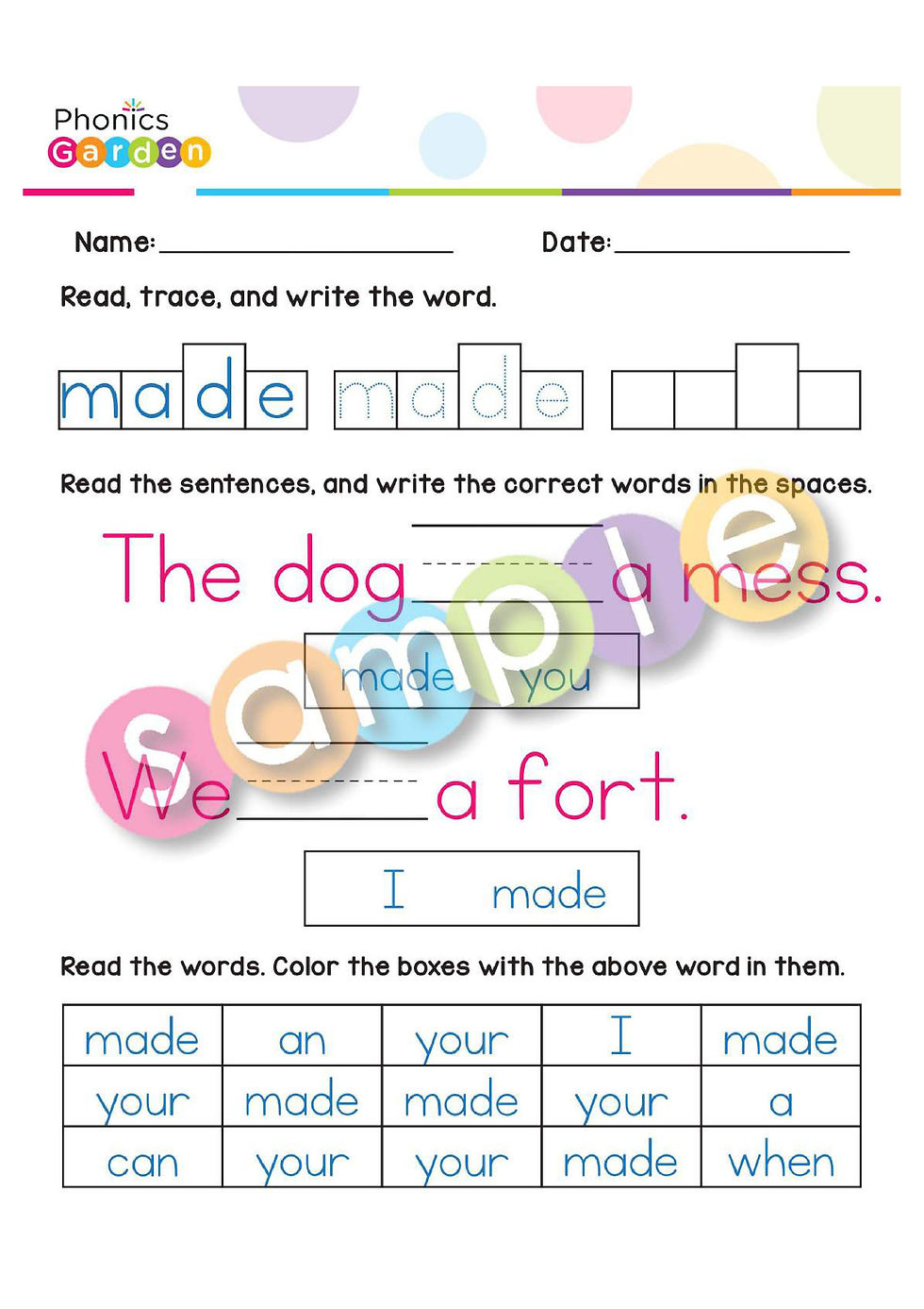 Thumbnail: Sight Word "MADE" | Bundle | 20 Pages
