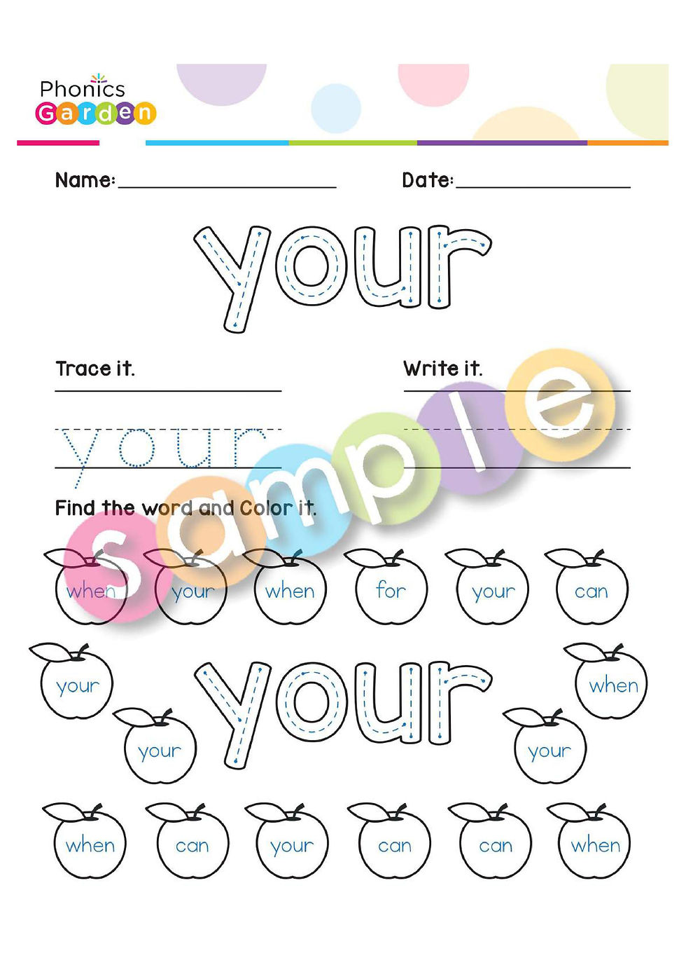 Thumbnail: Sight Word "YOUR" | Bundle | 20 Pages