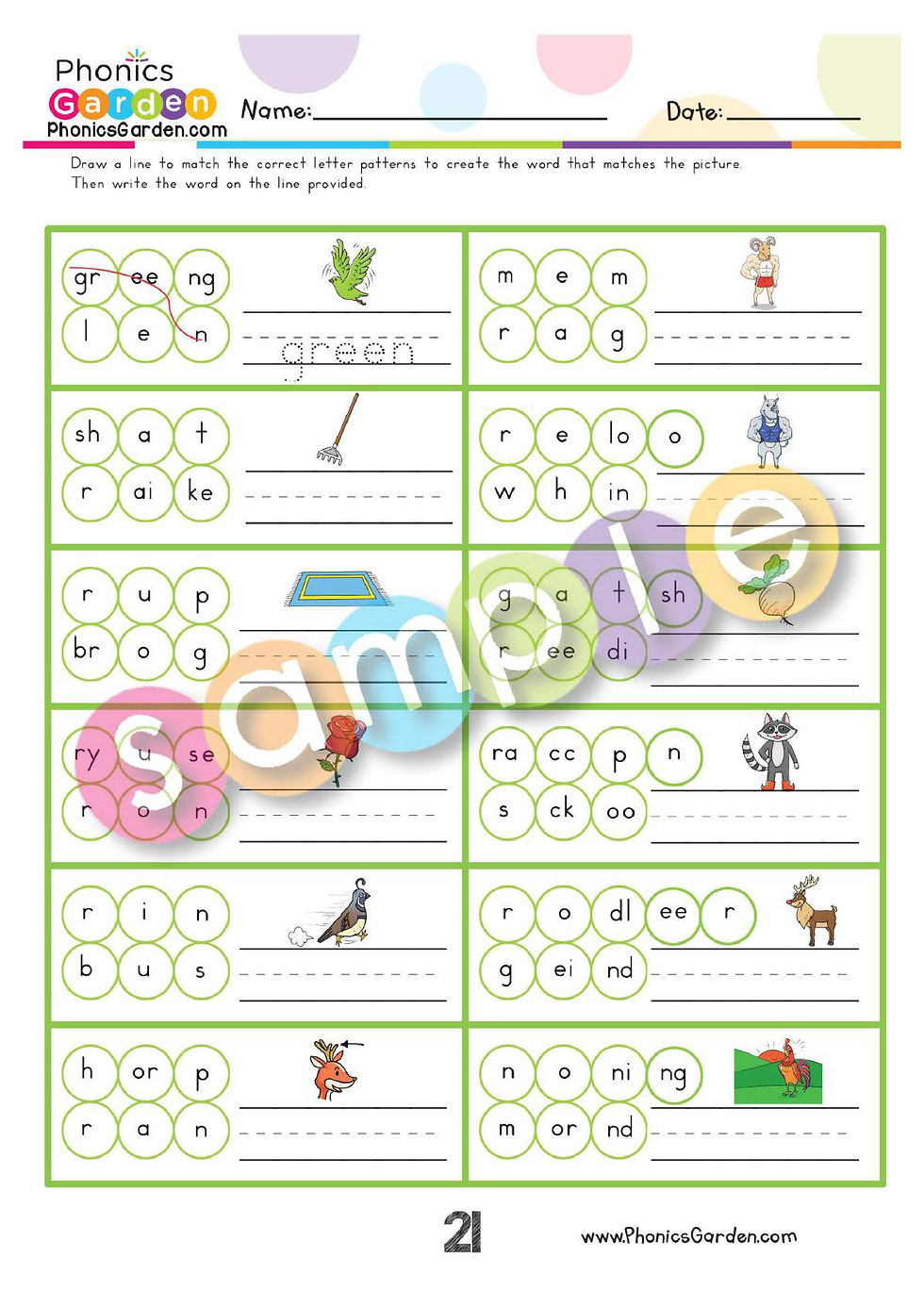 Thumbnail: Rr | Phonics | Spelling | Vocabulary | GREEN | 37 Pages