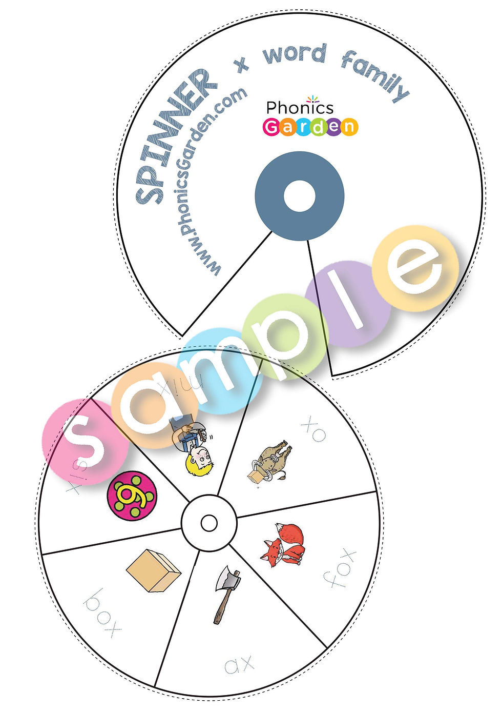 Thumbnail: Xx | Pat-a-Word | Letter /X/ Word Wheel Bundle | 8 Pages