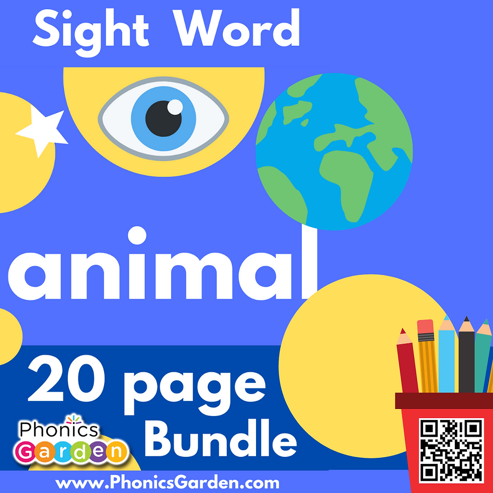 Sight Word "ANIMAL" | Bundle | 20 Pages
