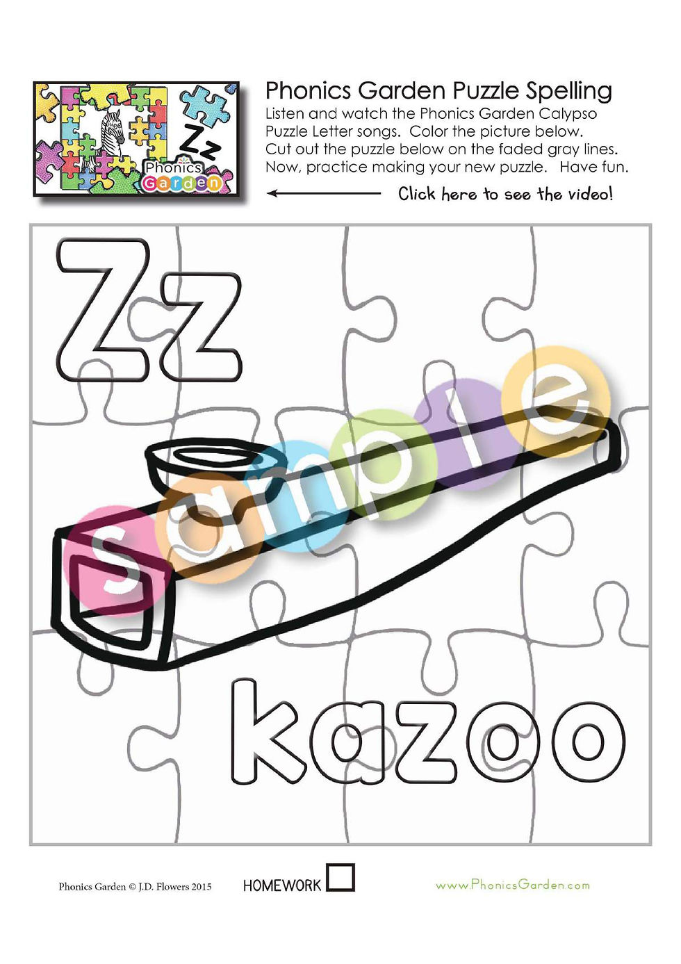 Thumbnail: Zz | Calypso Puzzle Spelling | 8 Pages