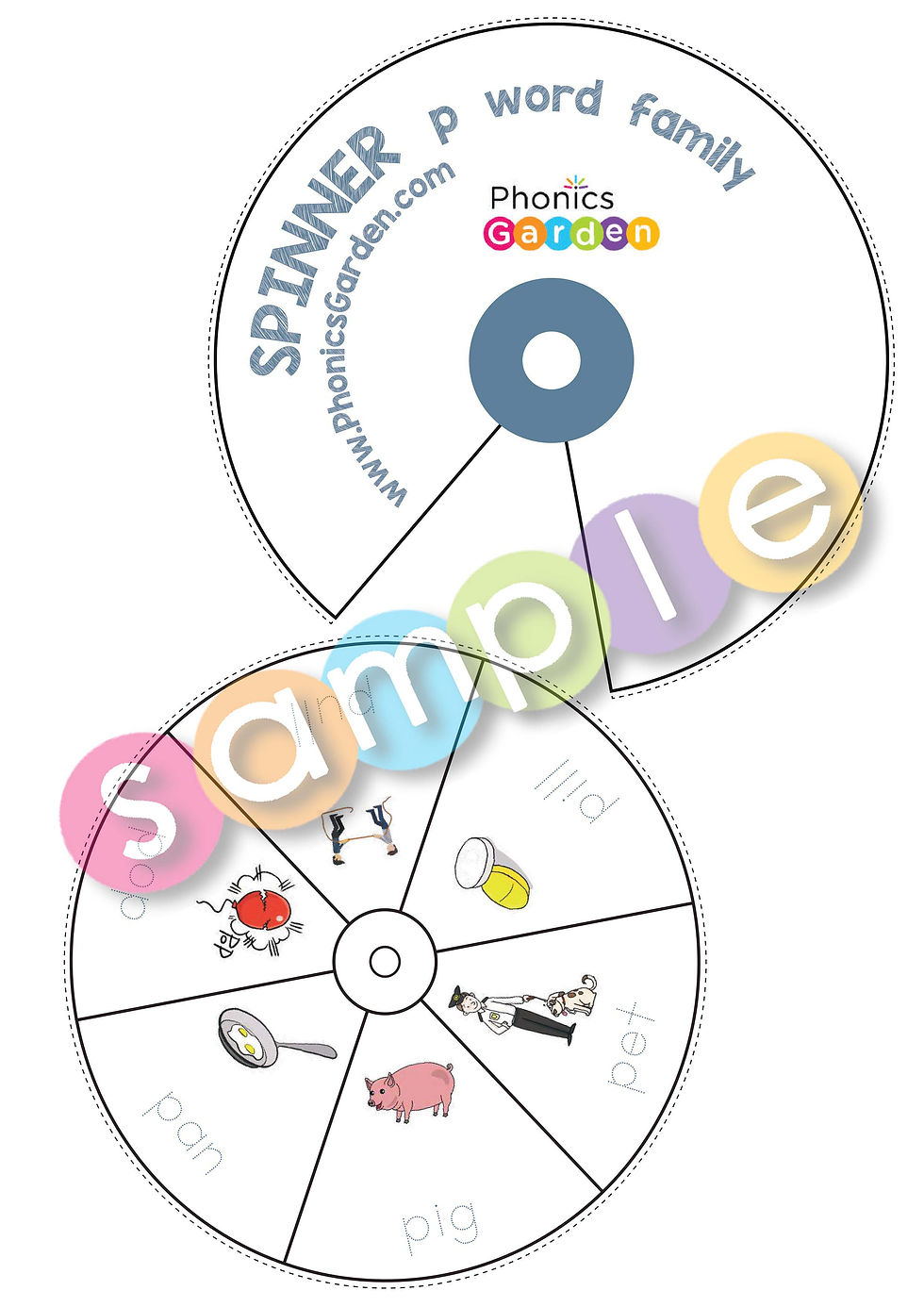 Thumbnail: Pp | Pat-a-Word | Letter /P/ Word Wheel Bundle | 8 Pages