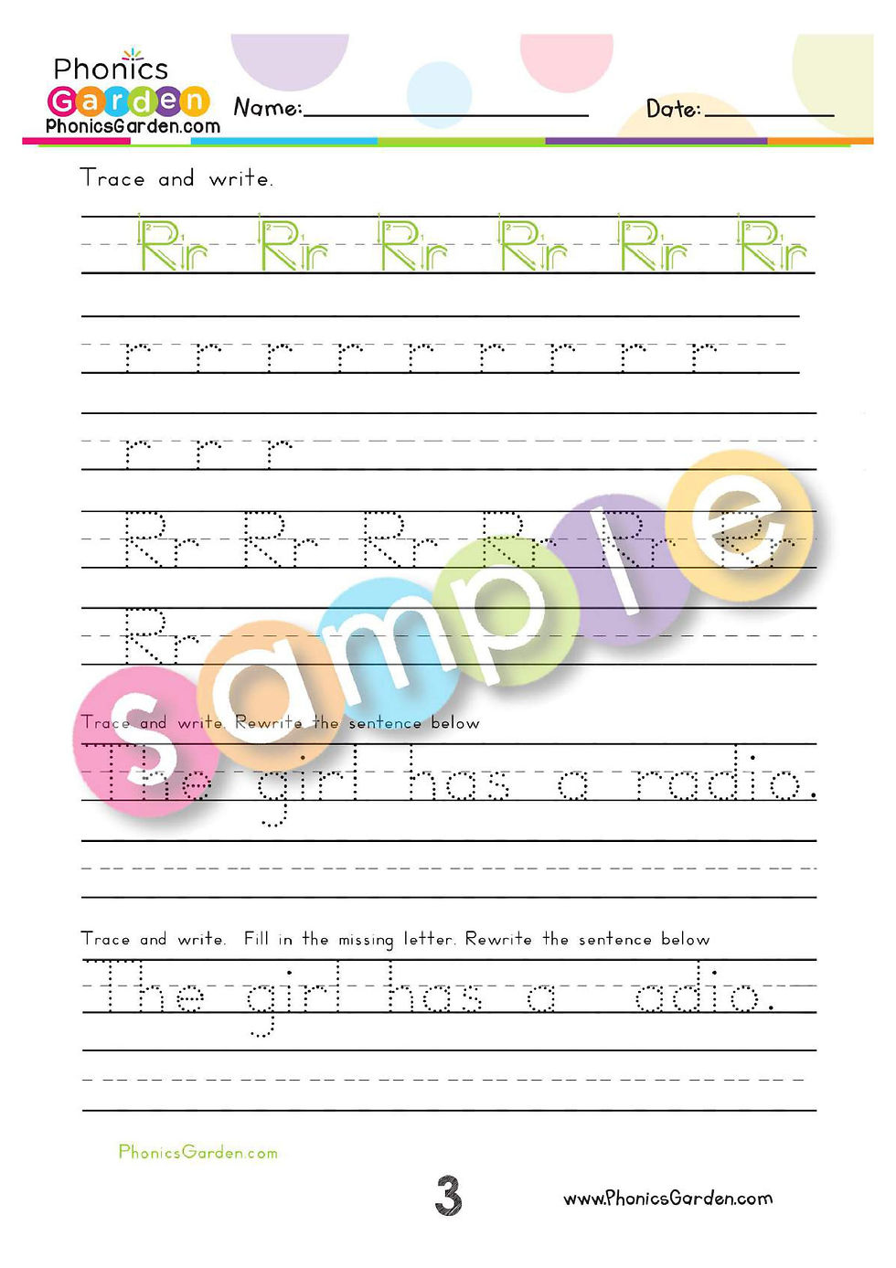 Thumbnail: Rr | Phonics | Spelling | Vocabulary | GREEN | 37 Pages