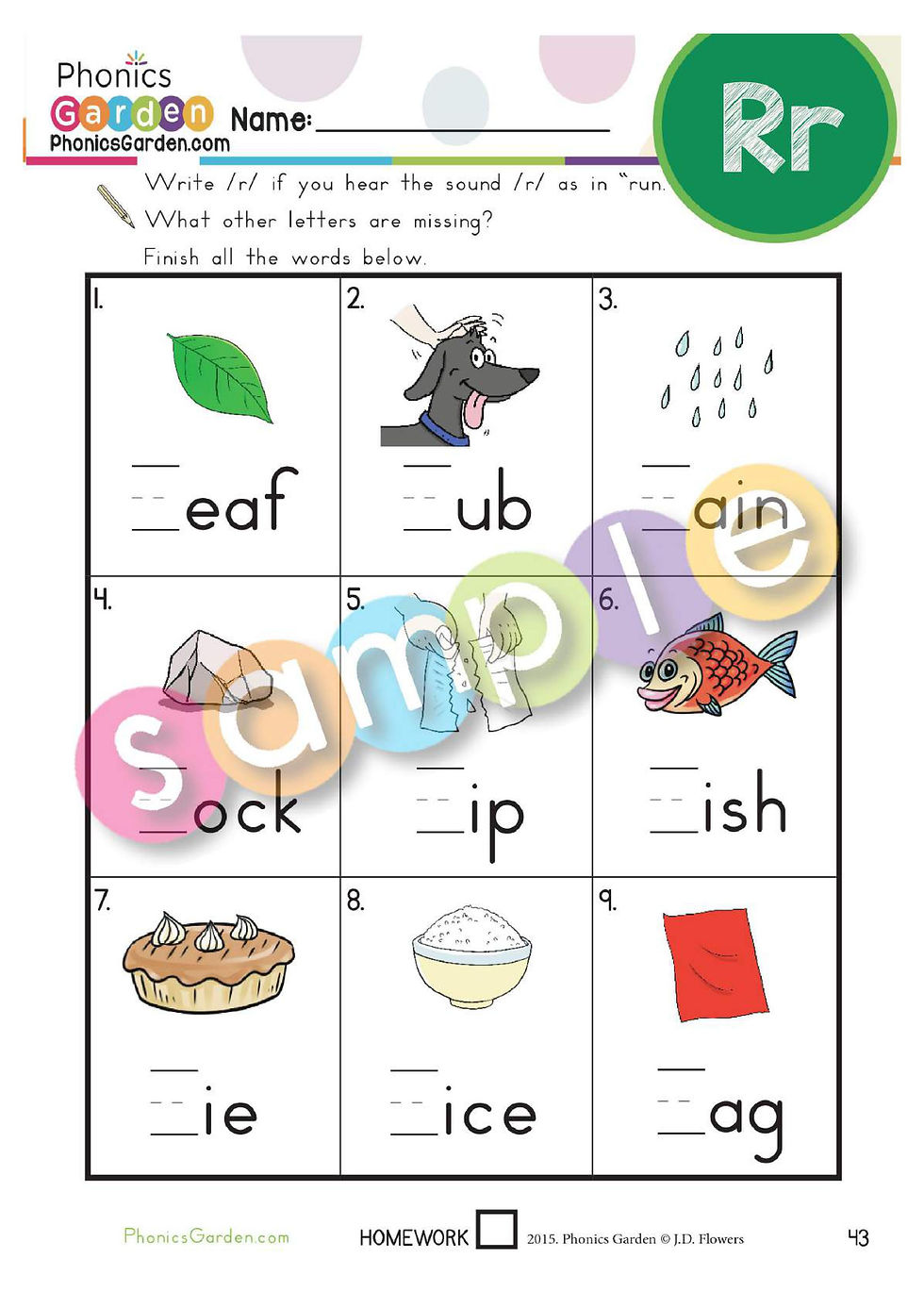 Thumbnail: Rr | Phonics | Spelling | Vocabulary | ORANGE | 13 Pages