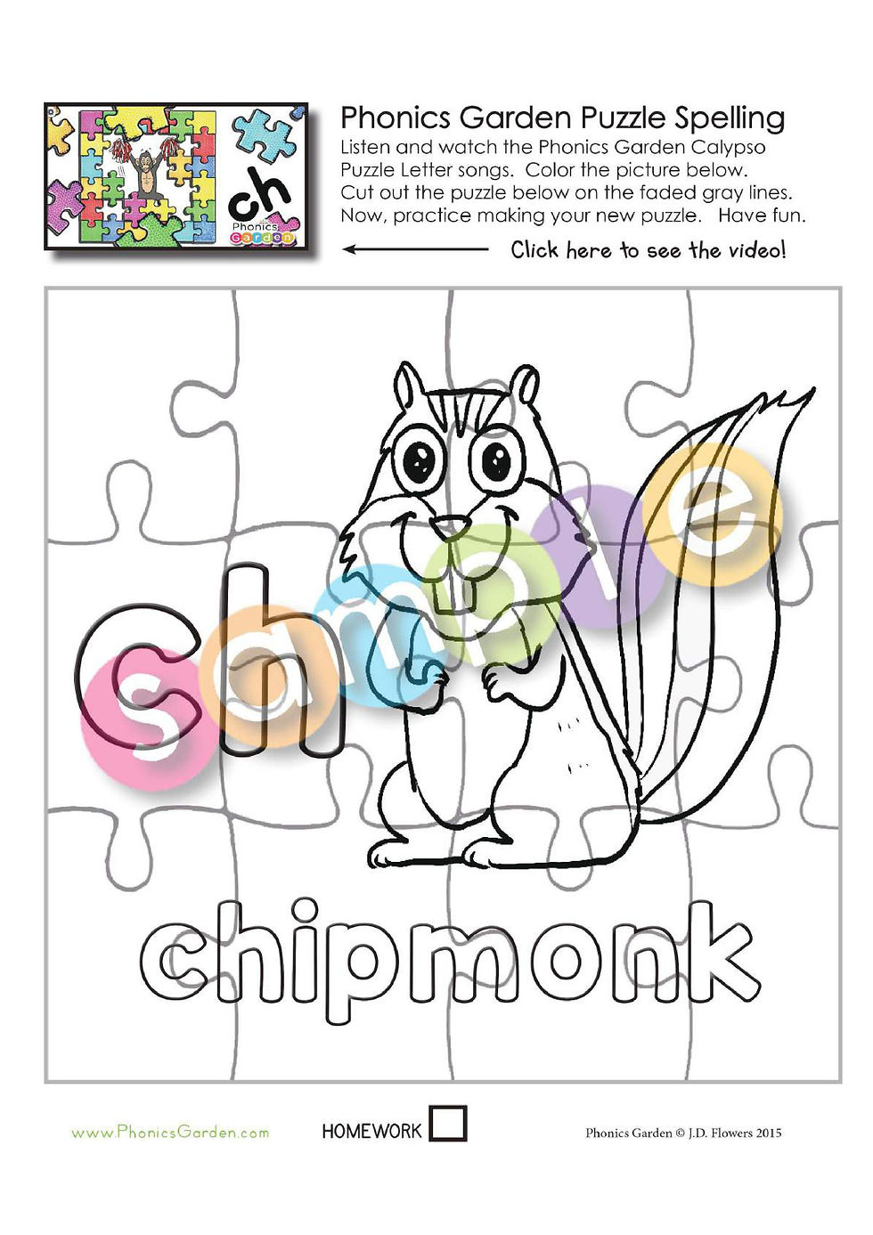 Thumbnail: CH | Calypso Puzzle Spelling | 12 Pages