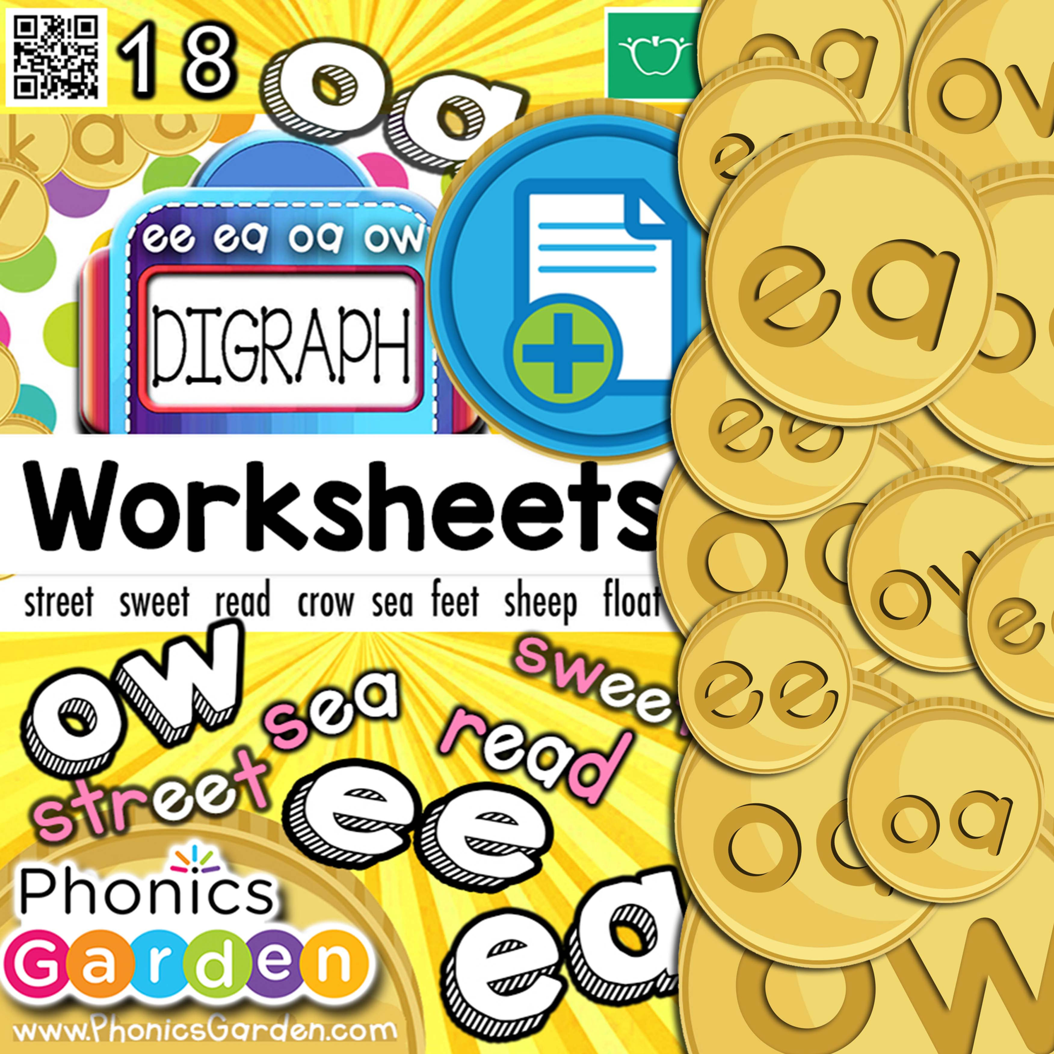 ee-ea-oa-ow #18 | Slot Machine Spelling | 29 Pages