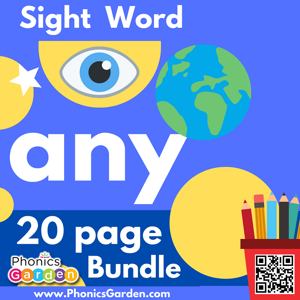 Sight Word "ANY" | Bundle | 20 Pages