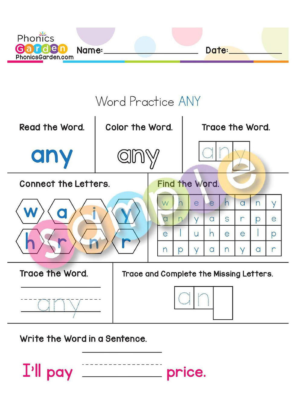 Thumbnail: Sight Word "ANY" | Bundle | 20 Pages