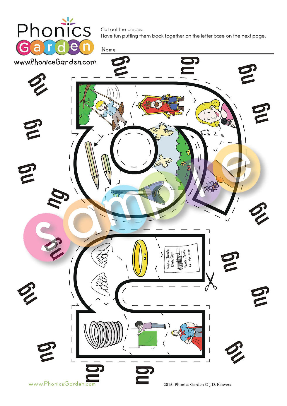 Thumbnail: NG | Alphabet Puzzle | Multi-Level Worksheets | Cut & Paste | 2 Pages