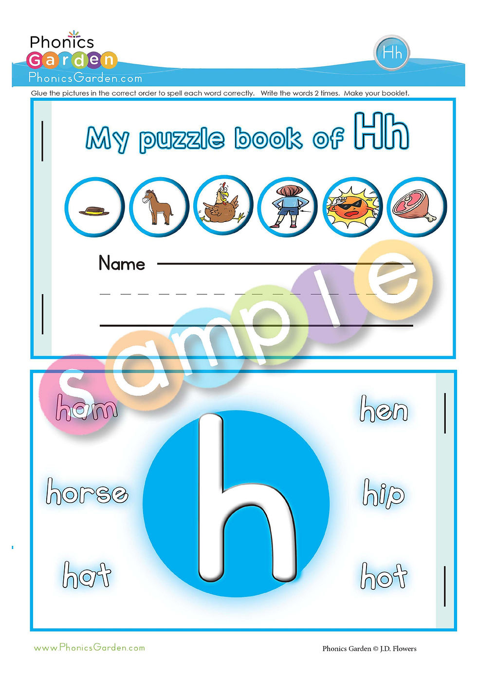 Thumbnail: Hh | Flip-Book | Cut & Paste | CVC | 5 Pages