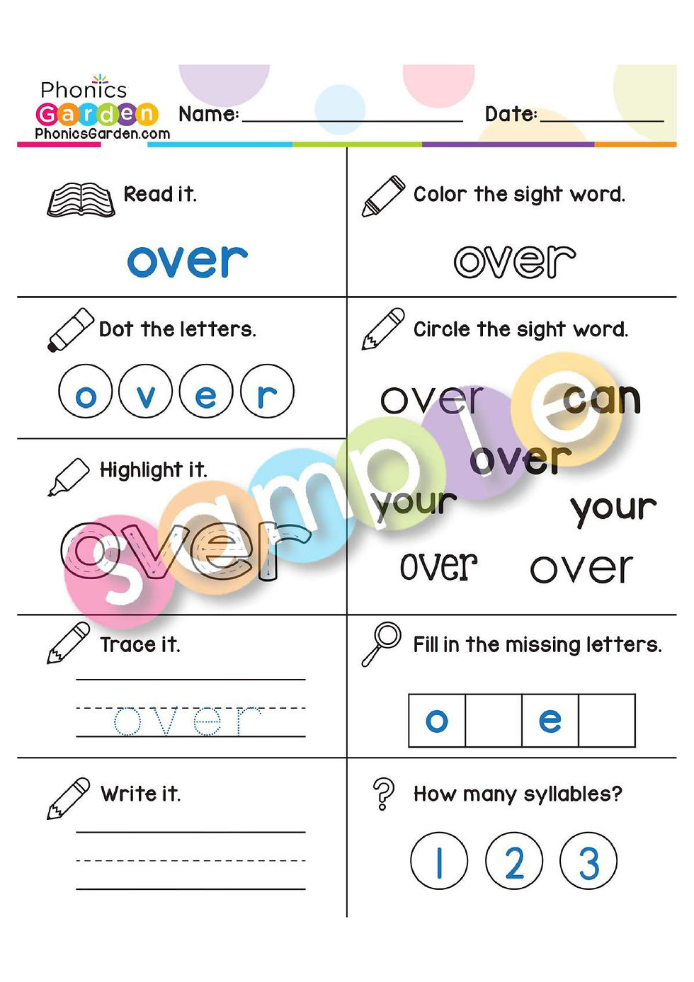 Thumbnail: Sight Word "OVER" | Bundle | 20 Pages