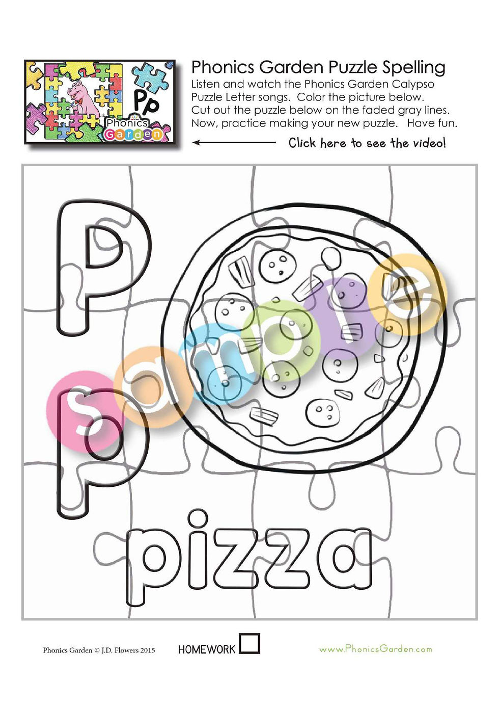 Thumbnail: Pp | Calypso Puzzle Spelling | 8 Pages