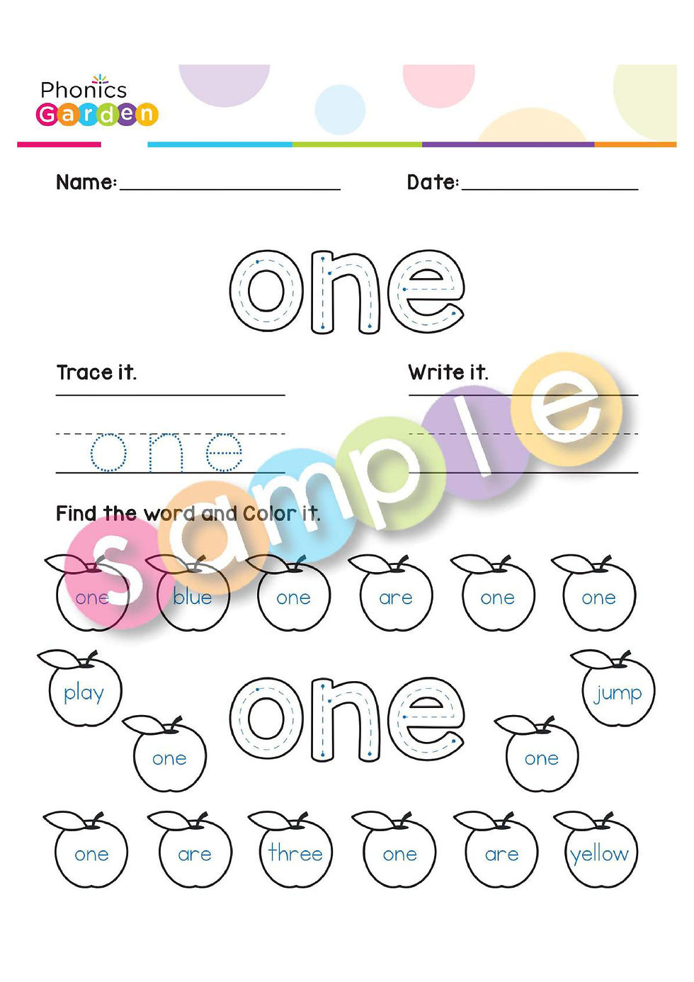 Thumbnail: Sight Word "ONE" | Bundle | 20 Pages