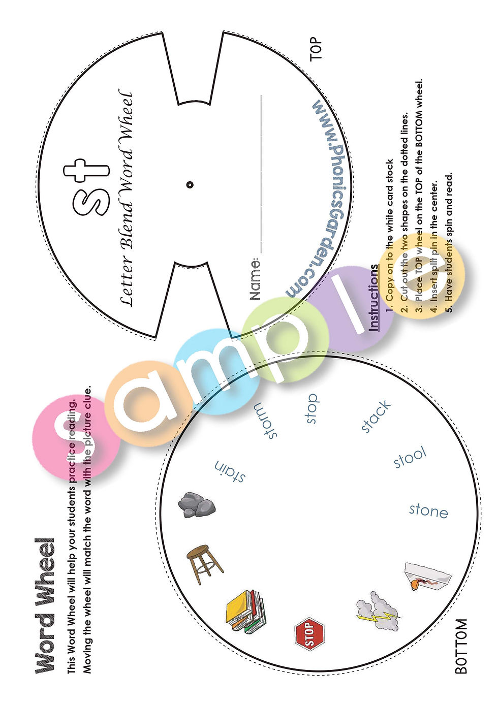 Thumbnail: ST-Blend | Pat-a-Word | S-Blends Word Wheel Bundle | 8 Pages