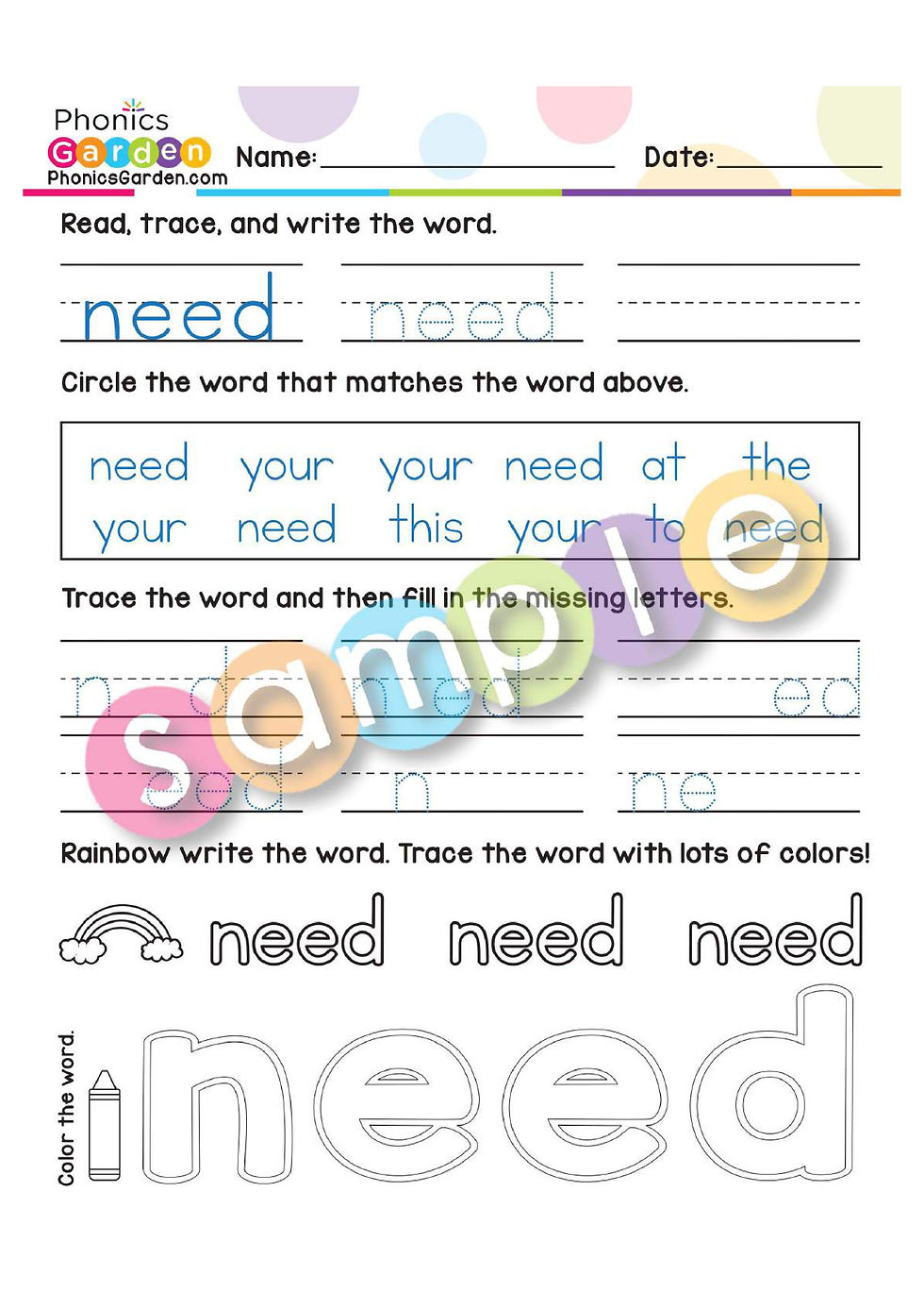 Thumbnail: Sight Word "NEED" | Bundle | 20 Pages