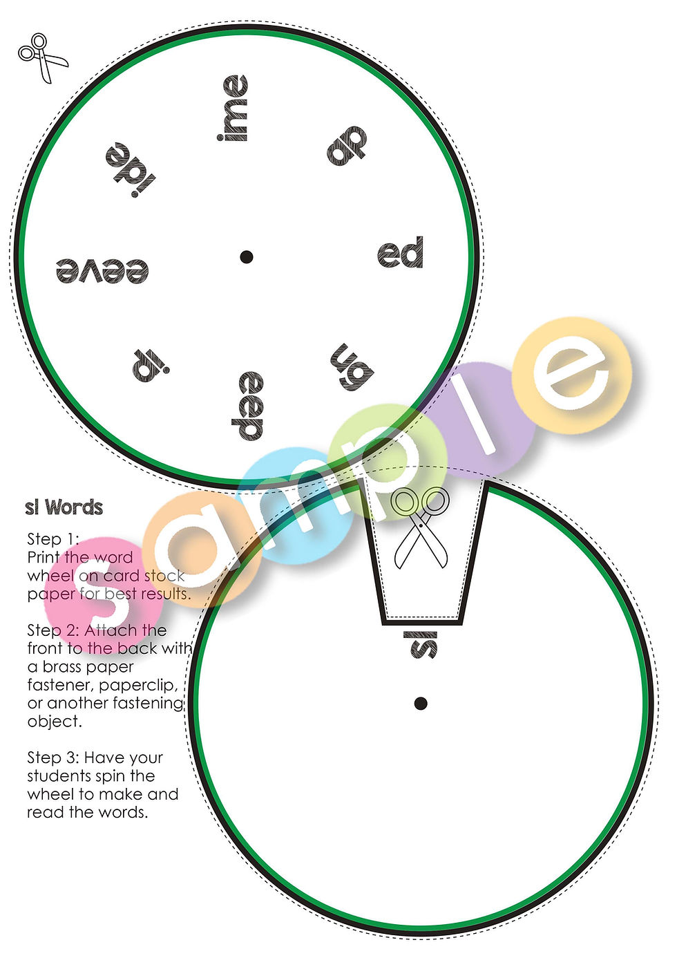 Thumbnail: SL-Blend | Pat-a-Word | L-Blends Word Wheel Bundle | 8 Pages
