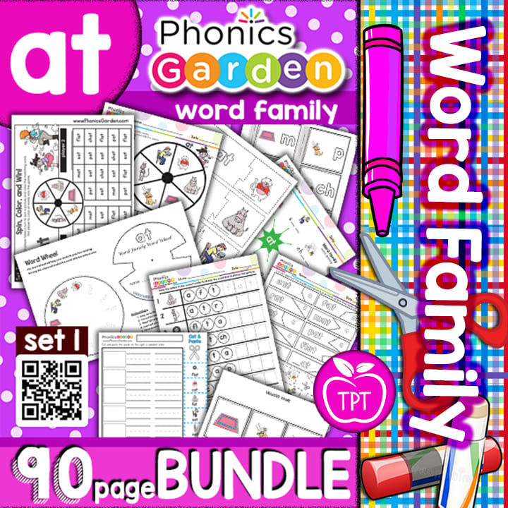 AT | #1 | Pat-a-Word | Word Family Bundle | 85 Pages